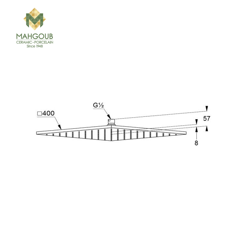 Shower head kludi rak 40cm square chrome image number 1