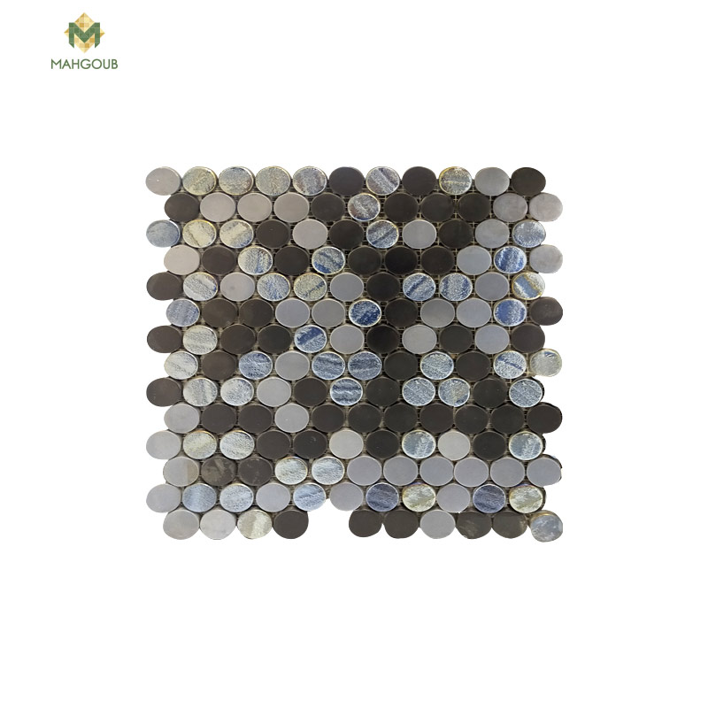 Mosaic tiles glass mosaic aquablack 31.5 x 31.5 cm multi color image number 0