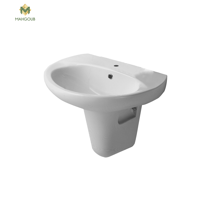 Wash Basin Dune Plus 48 Cm With Wall Mounted Basin Pedestal - Mahgoub ...