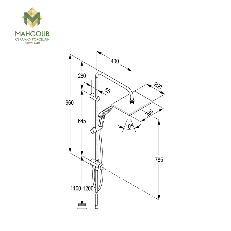 Shower bar kit kludi rak chrome 48001 image number 1