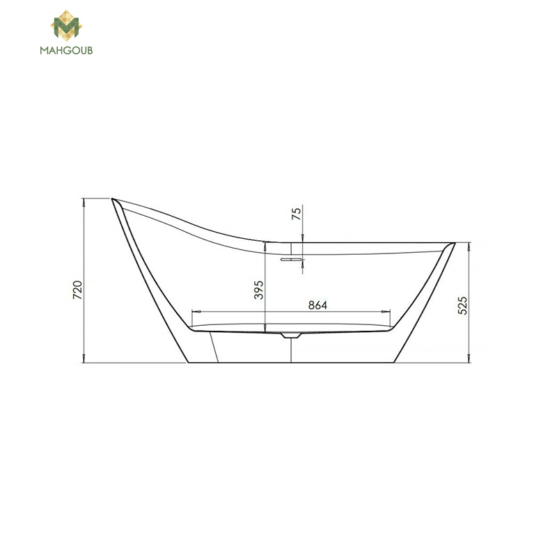 Bathtub with front panel duravit vitale 150x72 cm white image number 2