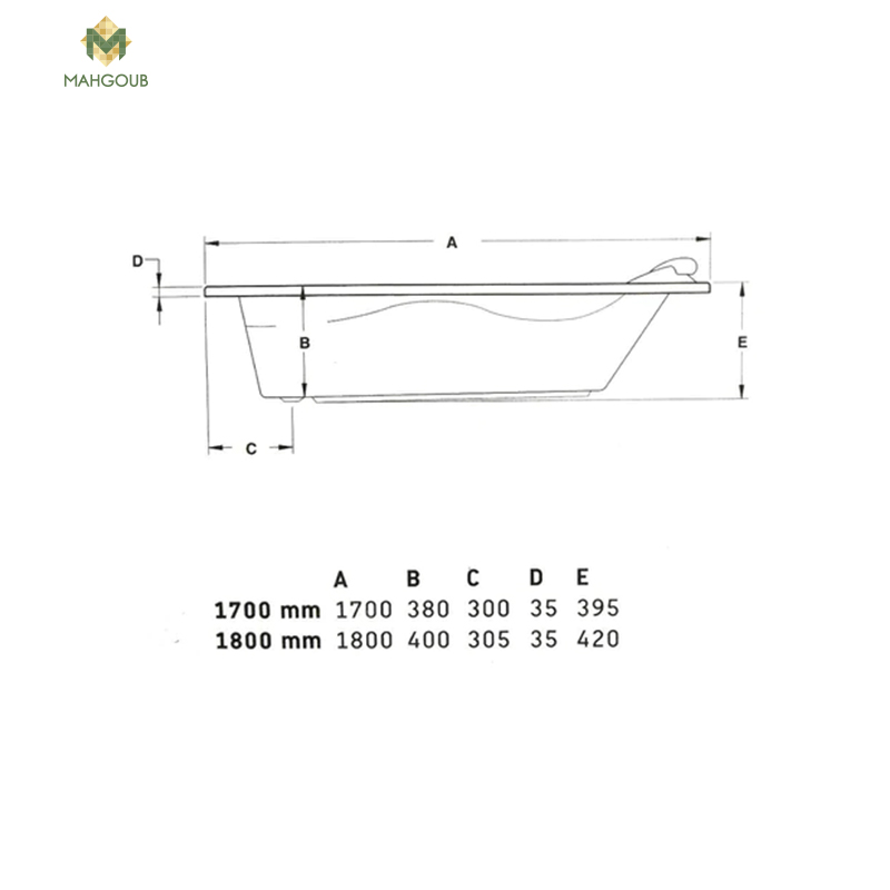 Jacuzzi duravit jamaica 80x170 CM white 1195 image number 2