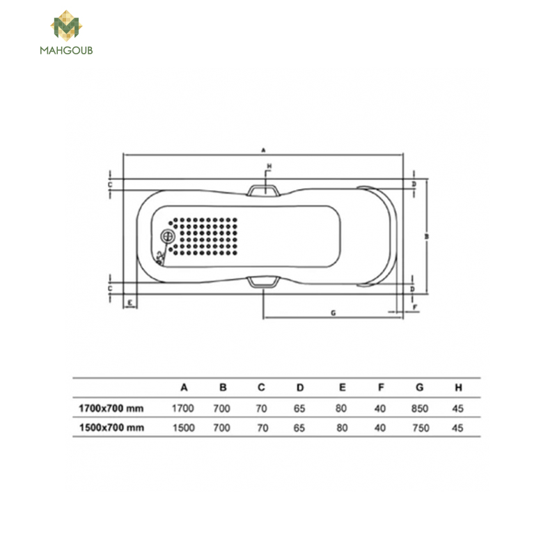 bathtub with panel lona 70 x 150 cm image number 1