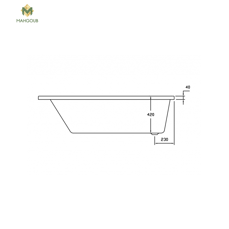 Bathtub duravit castillo right 160x90 cm without side panel white image number 2