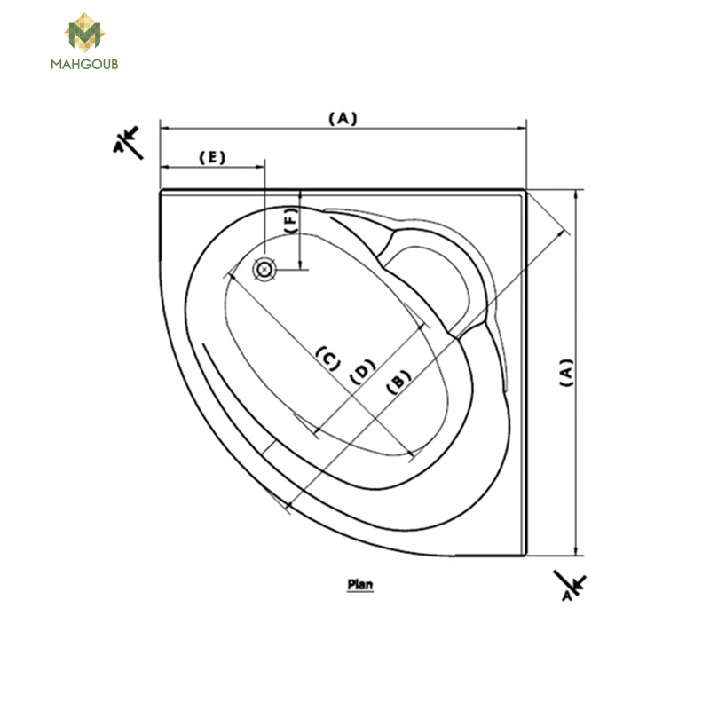 Bathtub ideal standard credo 140x140 cm with front panel white image number 1