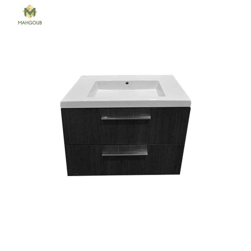 Bathroom furniture unit gama decor robel black includes Basin image number 1