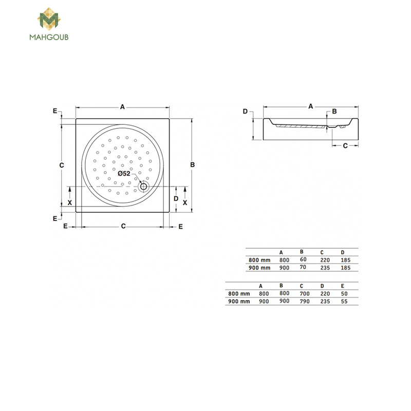 Shower tray duravit with side panel 90x90 cm white image number 1