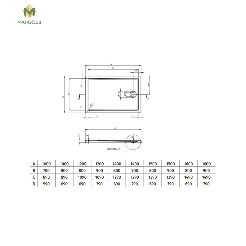 Shower tray sanipure karmi ultra flat 90x140 cm white image number 1