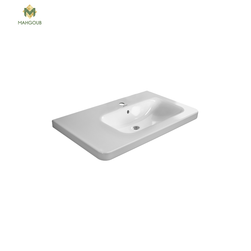 Bathroom sink for furniture unit duravit dura right 80 cm white image number 0