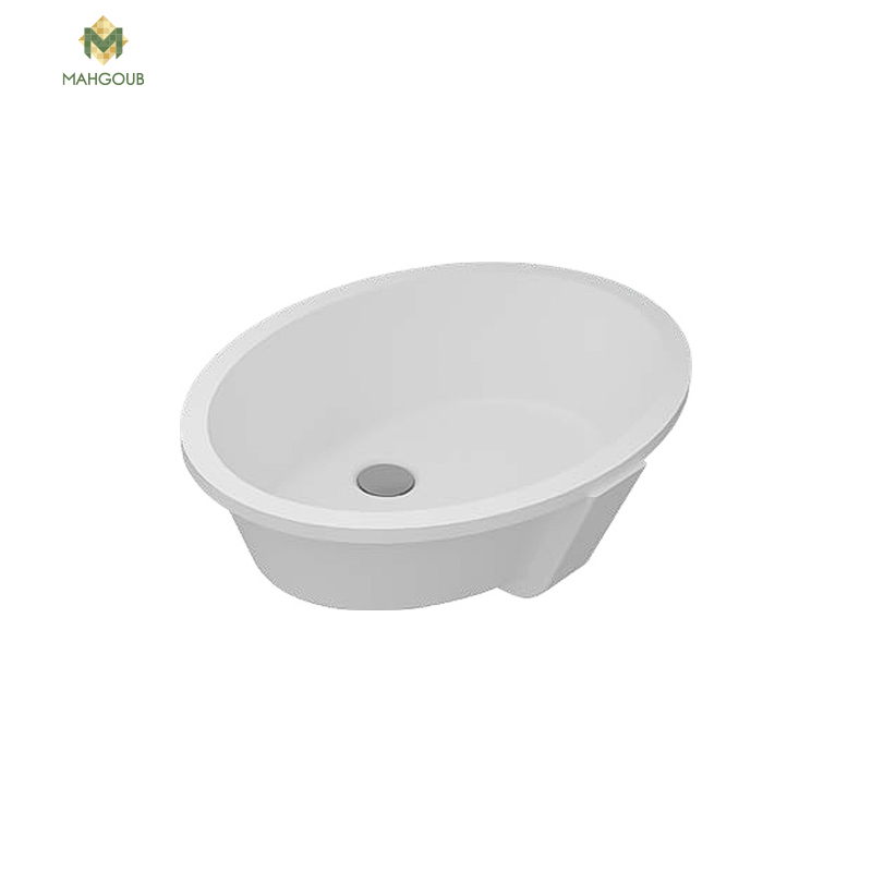 Bathroom sink sanipure hydra 37x51 cm white under counter basin image number 0