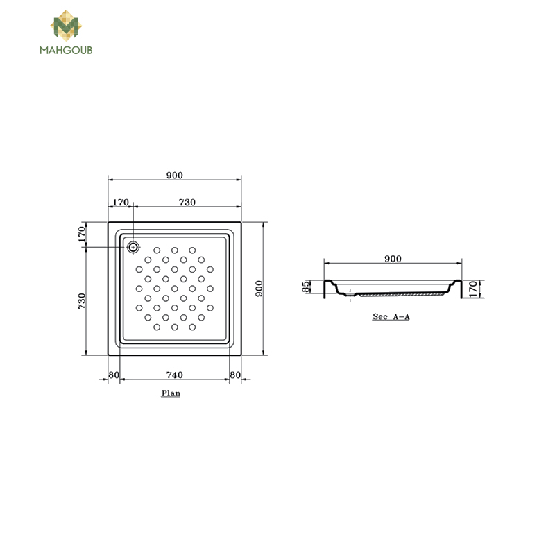 Shower tray ideal standard corner 90x90 cm pergamon image number 1