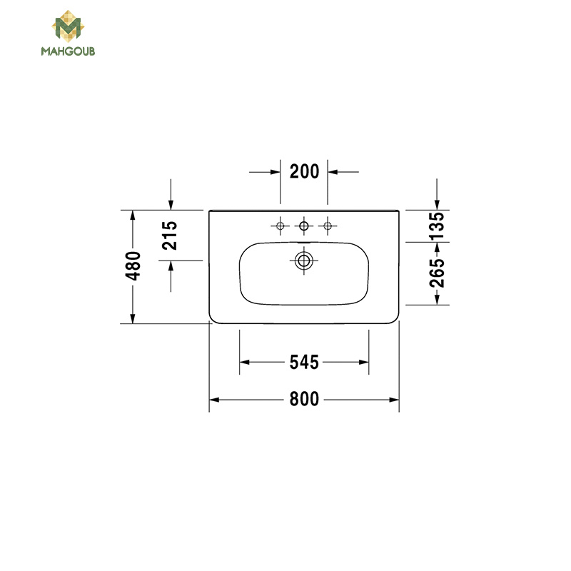 Basin for furniture unit duravit dura style 80 cm white 232080 image number 3