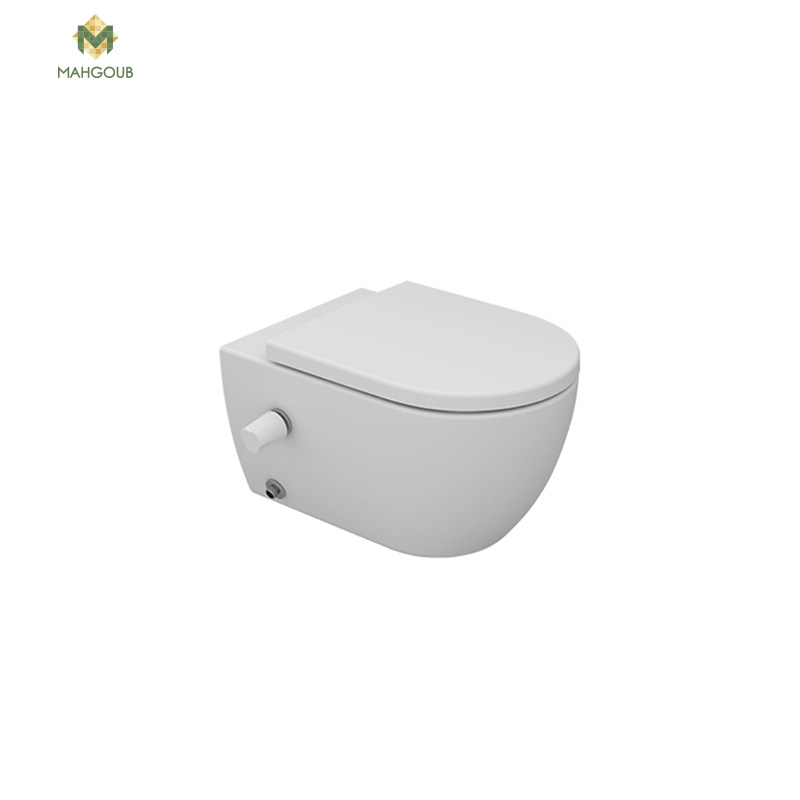 Wall mounted toilet sanipure vega with risner white Without toilet cover 2503490078 image number 0