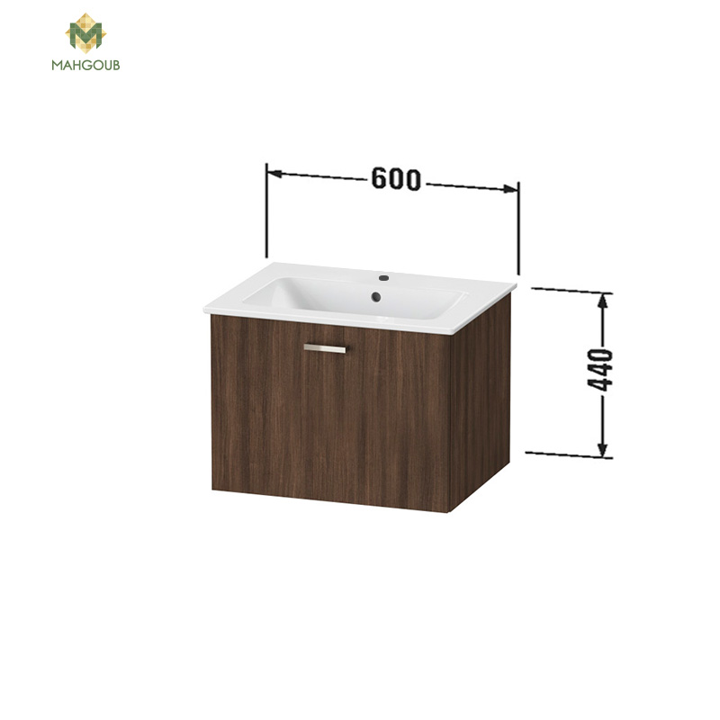 Unit duravit x-base 65 cm for d code basin chestnut dark xb603553 without basin image number 1