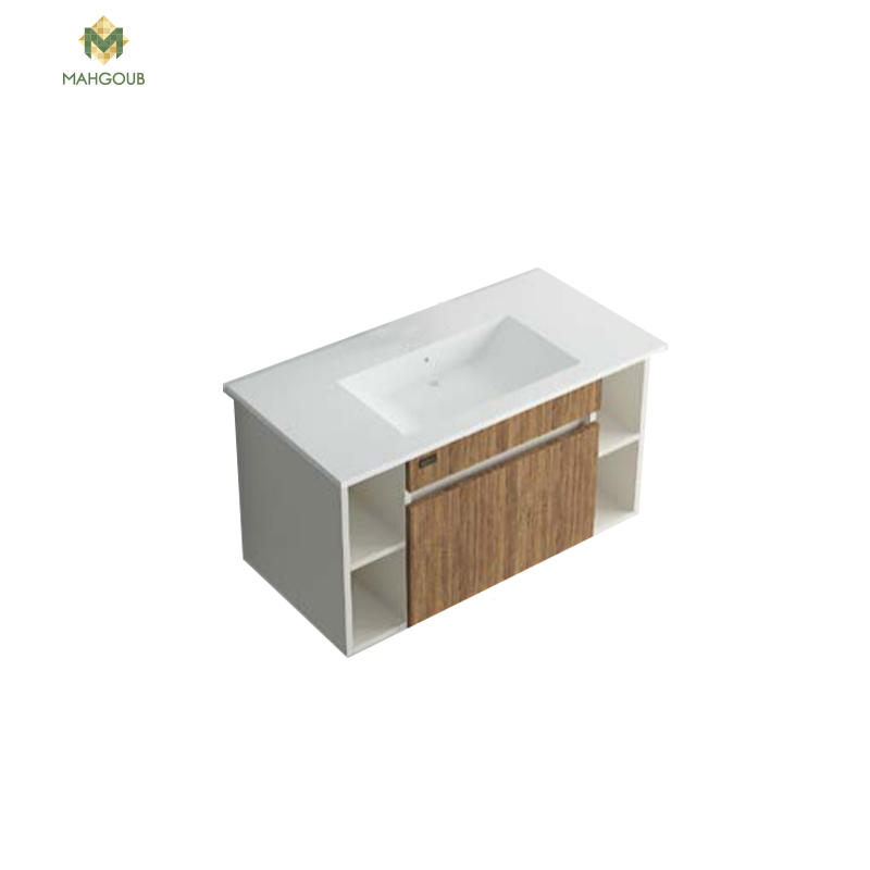 Furniture unite pesaro 80 cm with basin and 1 door brown b-r 8003 image number 0