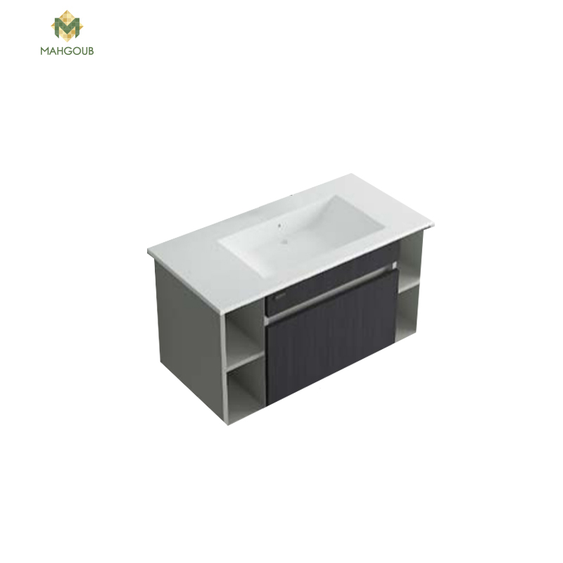 Furniture unite pesaro 80 cm with basin and 1 door white b-r 8003 image number 0