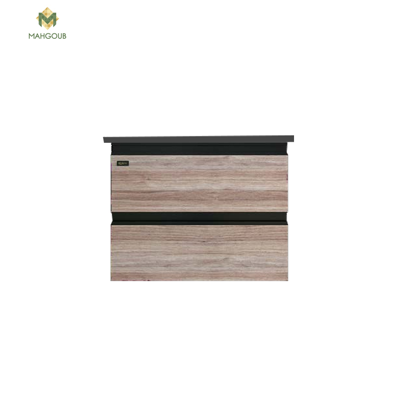 Furniture unite wood base with basin 80 cm 2 drawer black image number 0