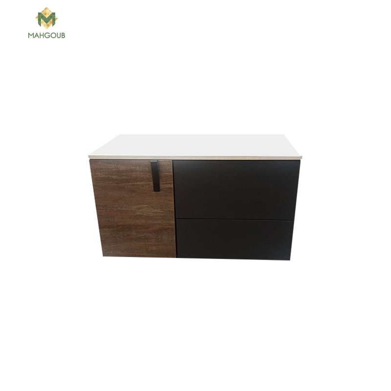 Console Sonia Evolve 100 Cm Black Handle + Marble Without Sink Dark Grey X Light Grey image number 0