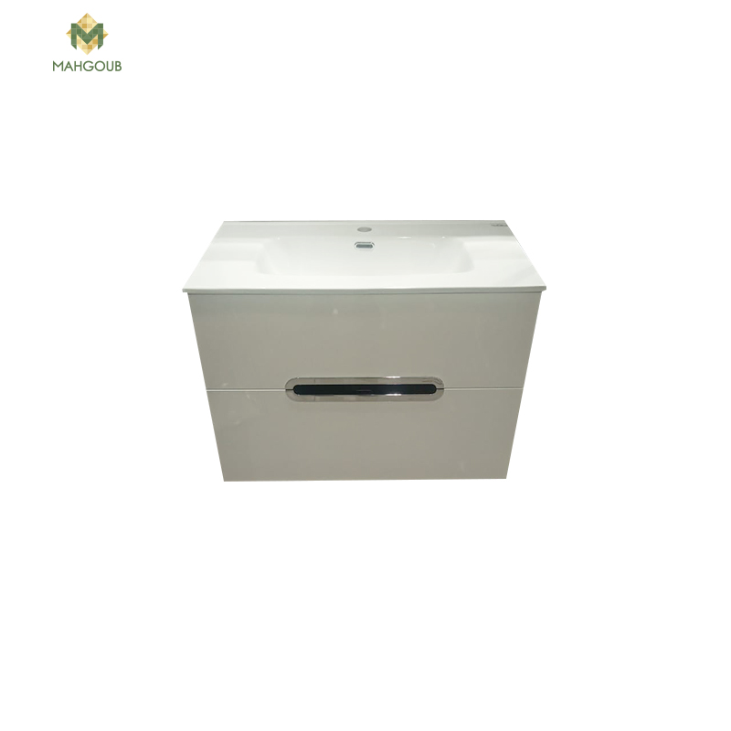 Unit Sonia Play 80 Cm With Basin With Chrome Handle White Glossy image number 0