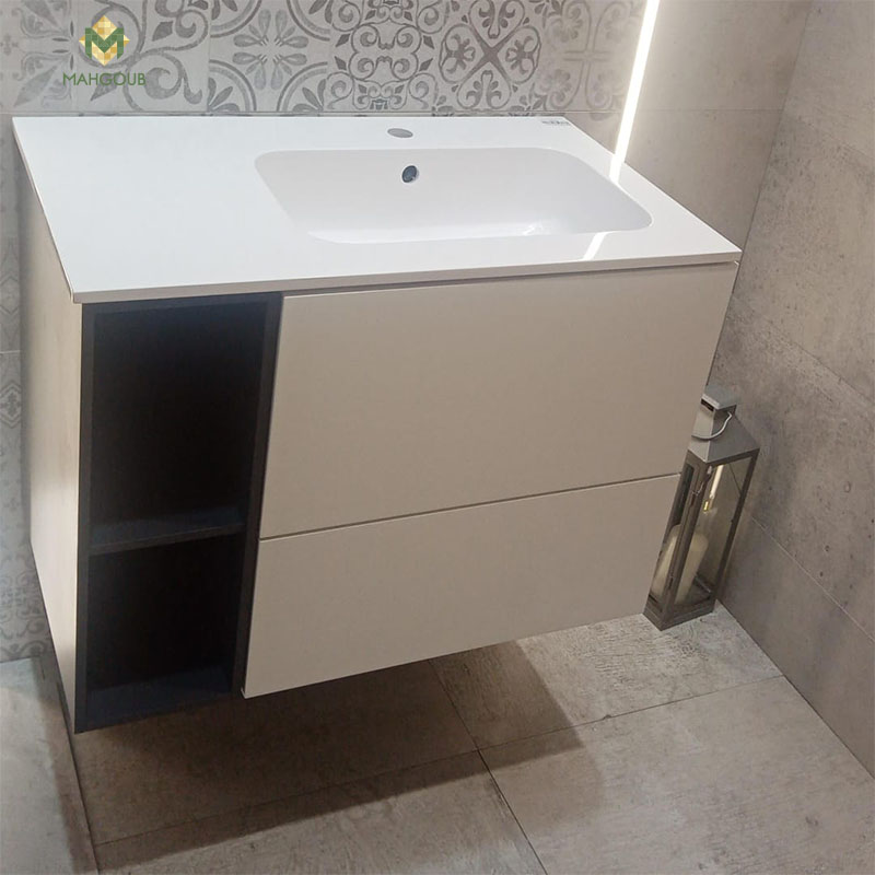 Unit Sonia Evolve 80 Cm With Basin With Handle White X Grey image number 1