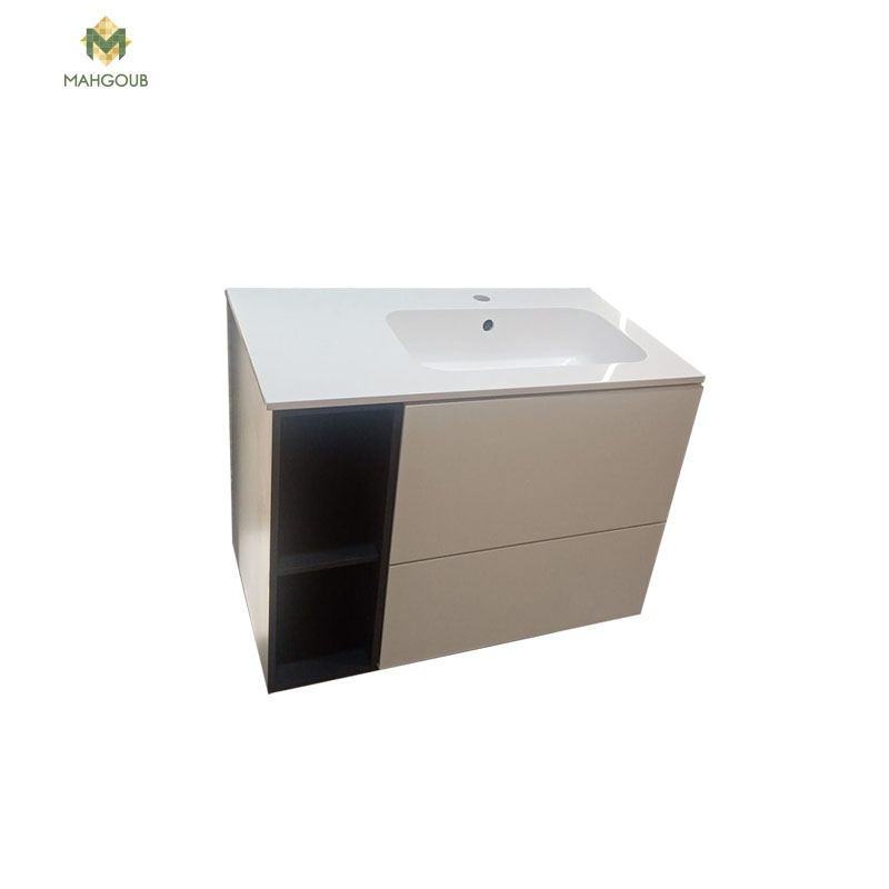 Unit Sonia Evolve 80 Cm With Basin With Handle White X Grey