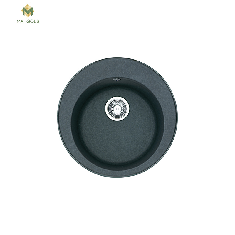 Granite Kitchen Sink Franke 51 Cm Black Round Shape With Pop Up Waste 114.0661.815 image number 0