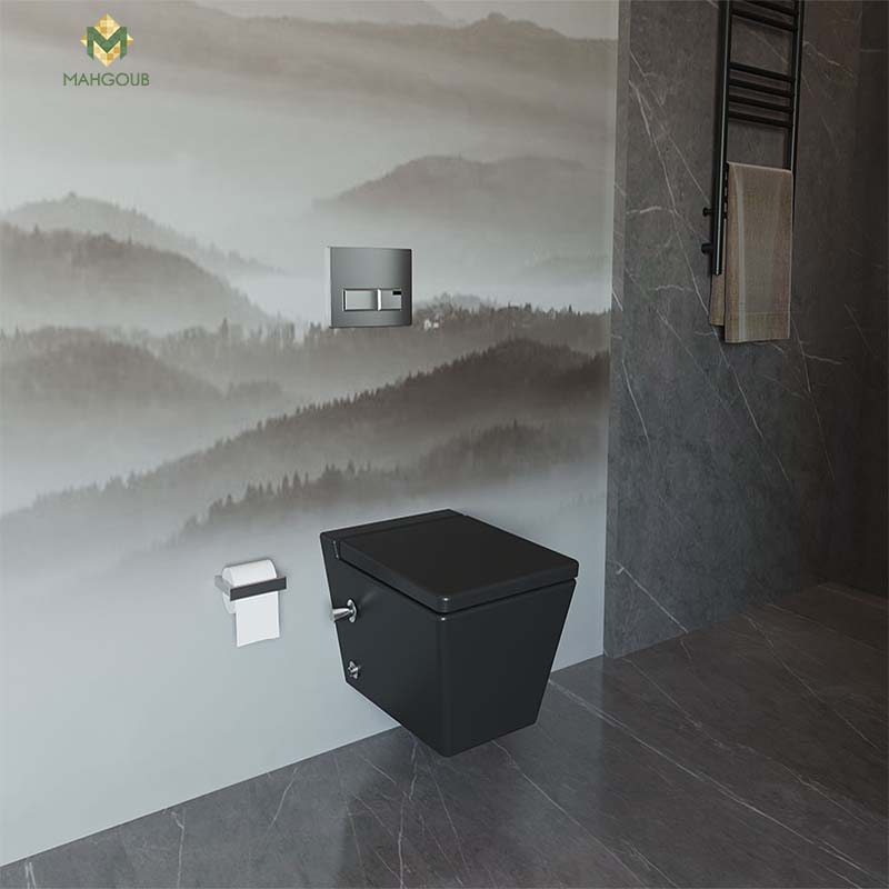 Wall mounted toilet sanipure kepler with hydrojet toilet shower with out toilet cover black 2561490977 image number 1