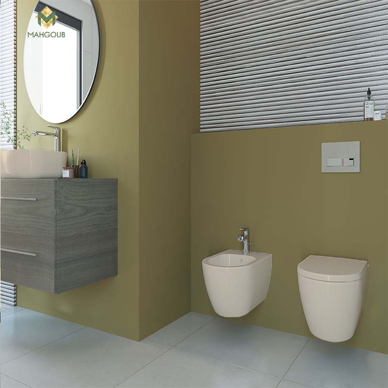 Wall mounted toilet sanipure vega with toilet shower pergamon with out toilet cover 2503490178 image number 2