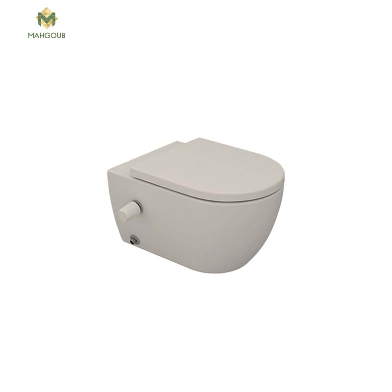Wall mounted toilet sanipure vega with toilet shower pergamon with out toilet cover 2503490178 image number 0