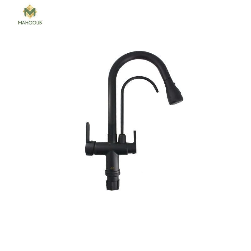 Kitchen Mixer High With Shower Included Movable Spout With Filter With Hand Mixer Black Pm-91012 image number 0