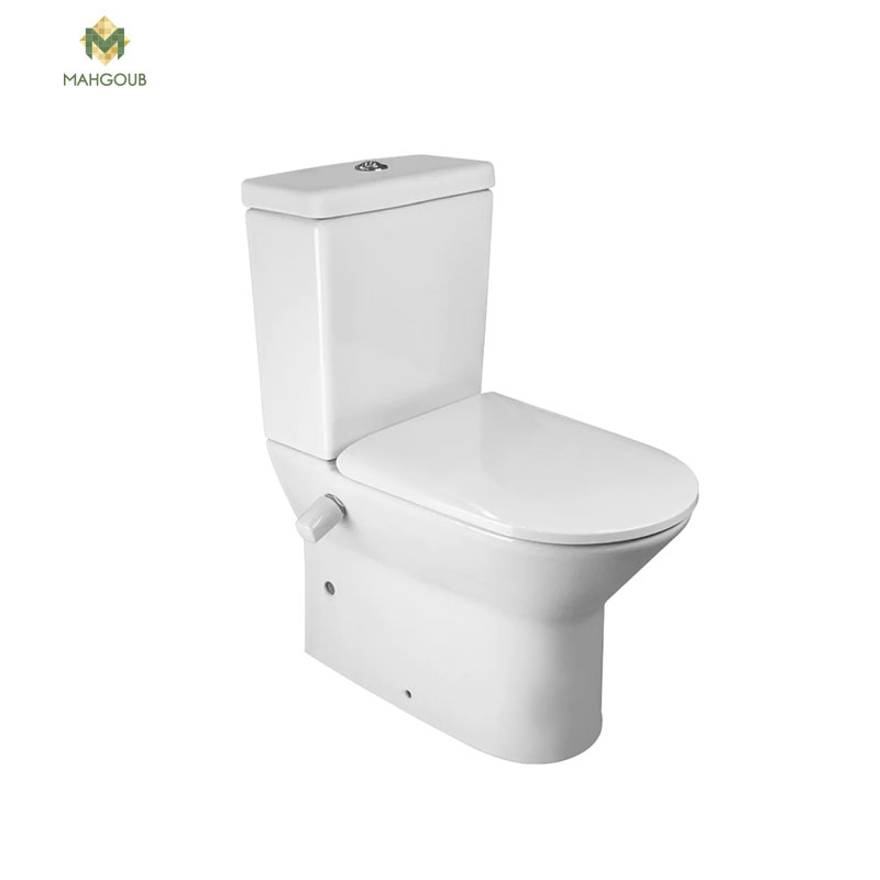 Sticking To Wall Toilet set Roca Ares With Drainage P With Sprayer with toilet seat cover and toilet tank White