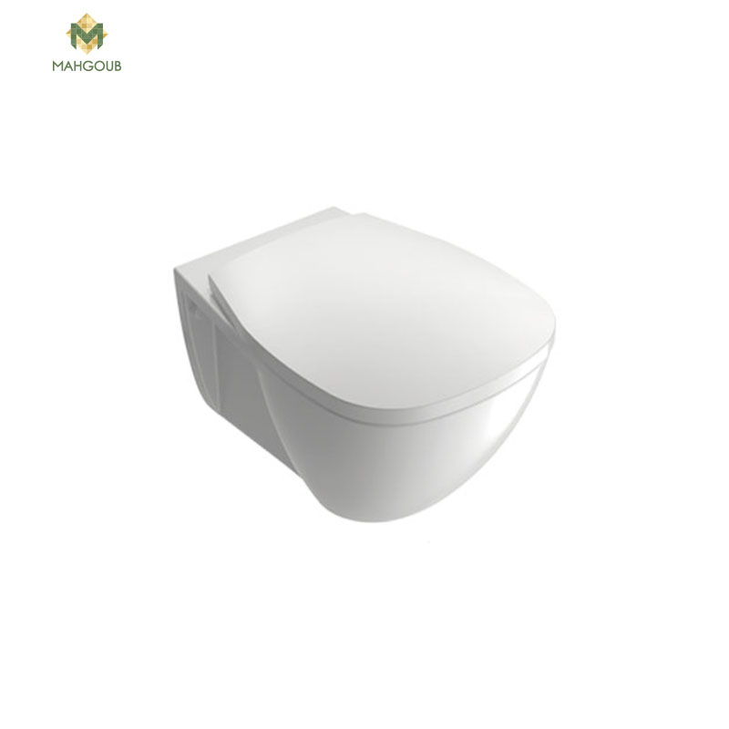 Wall Mounted Toilet set White Ville Smart White With Cold Toilet Sprayer with toilet seat cover