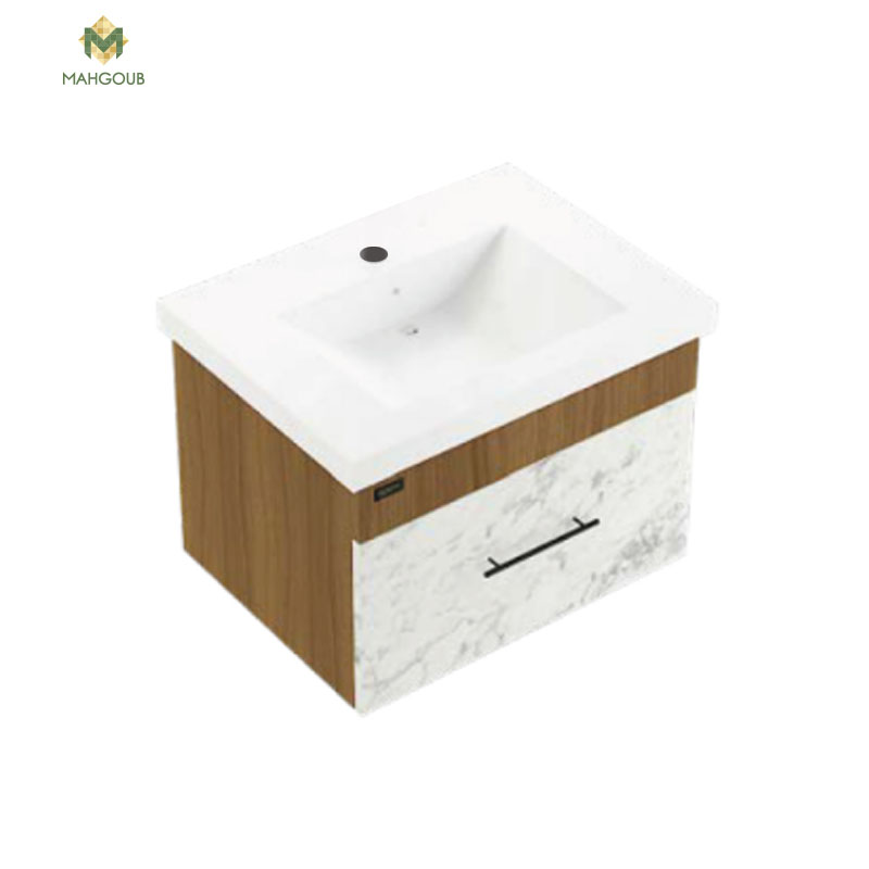 bathroom unit 60 cm with the basin and  1 drawer brown image number 0