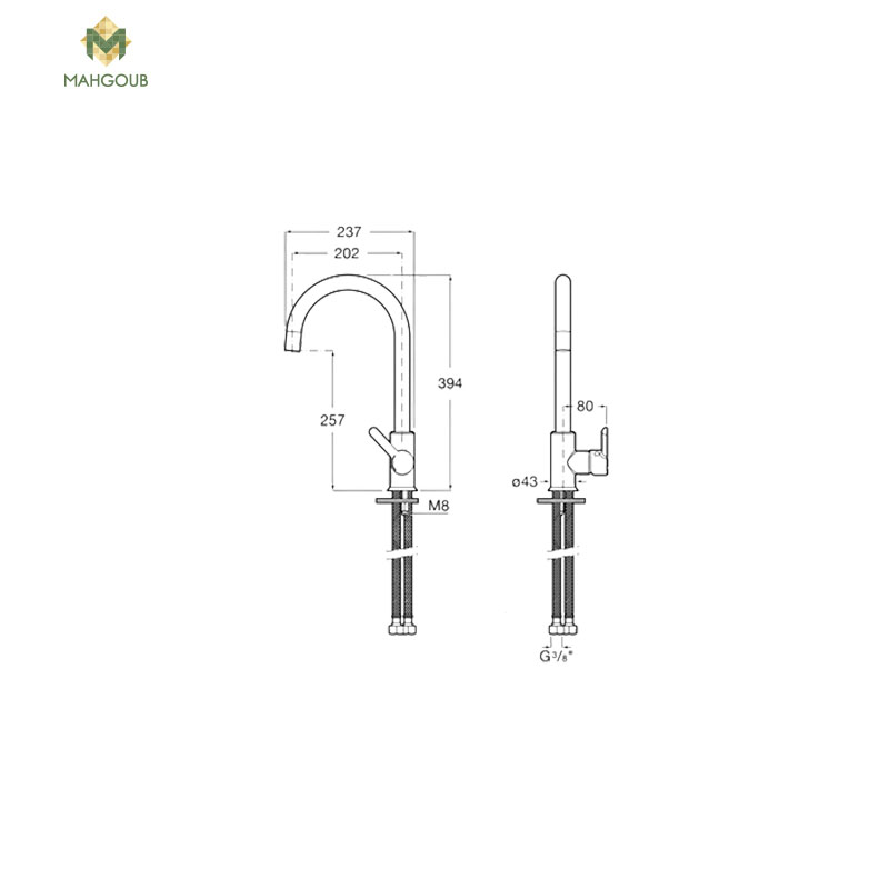 Kitchen mixer roca mencia chrome A5A7409C00 image number 1