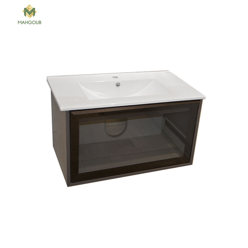 Unit 1glass-faced Drawer Without Sink 80 Cm Grey Matt 7810-002 image number 0