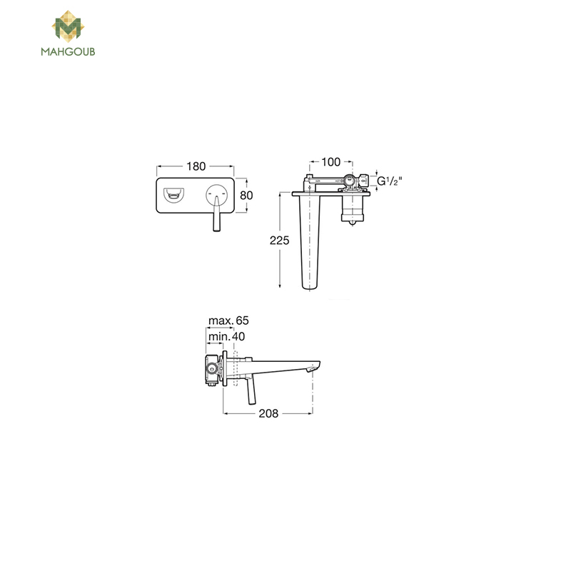 خلاط حوض دفن روكا بلاس بدون جسم الدفن كروم A5A356DC00 image number 1