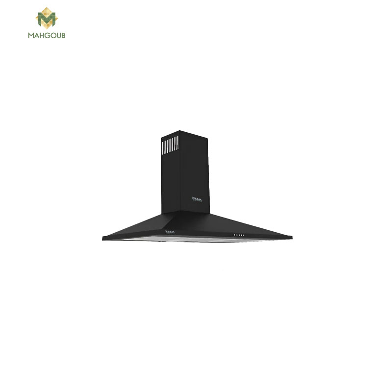 Hood over cooktop hans vento with light 90 cm black