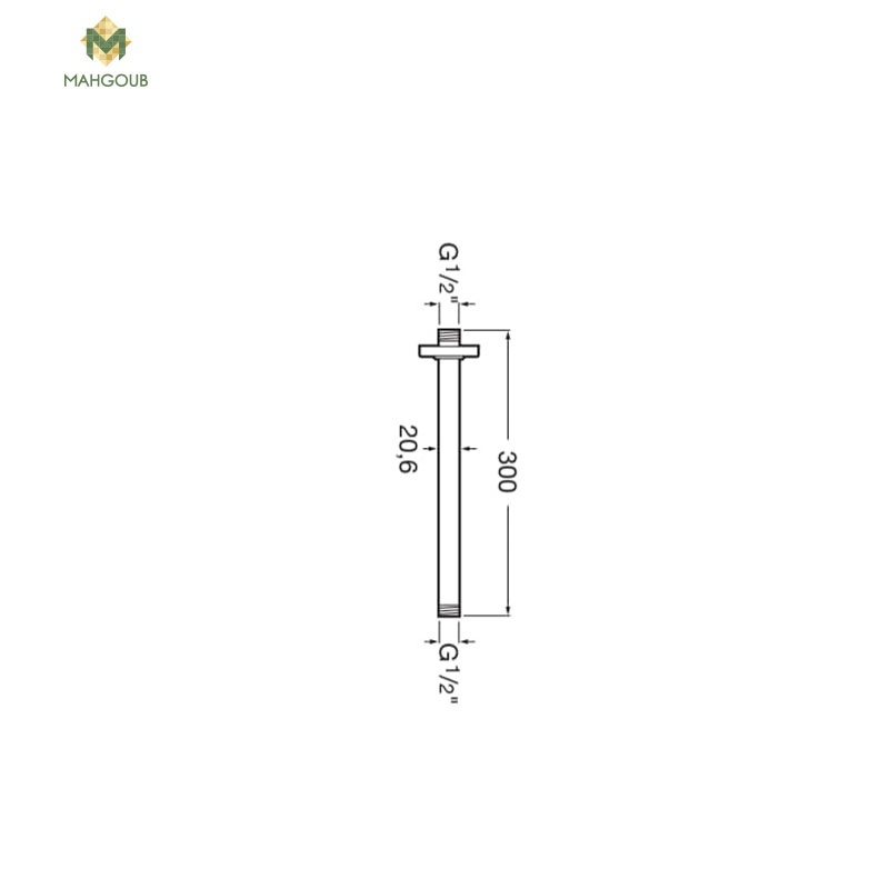 ماسورة طاسة شاور روكا دائريه من السقف 30سم 30 سم كروم A5B0650C00 image number 1