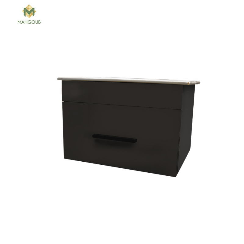 Unit 60 cm with basin and drawer dark grey m-ec 602 image number 1