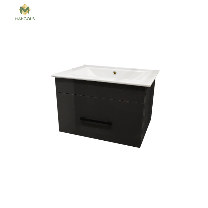 Unit 60 cm with basin and drawer dark grey m-ec 602 image number 0