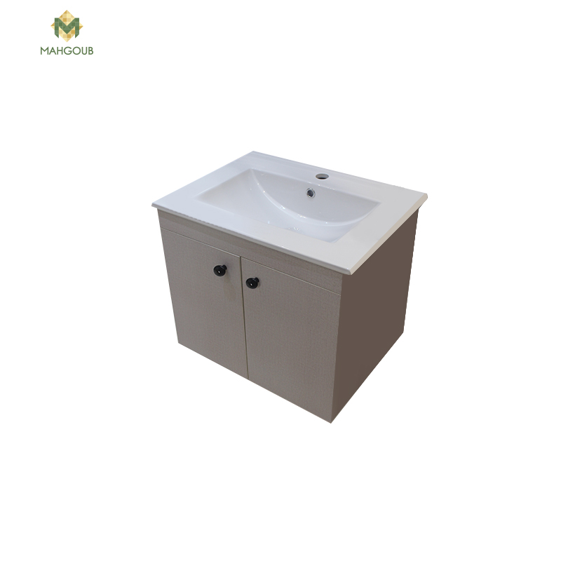 وحدة ليلو 58 سم 2 ضلفة بدون الحوض رمادي فاتح LILU405 image number 1