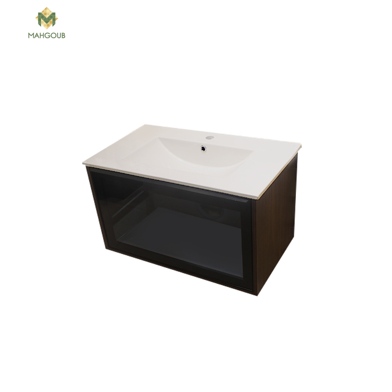 Unit mono light 80 cm with drawer and without basin dark brown 7810-109 image number 1