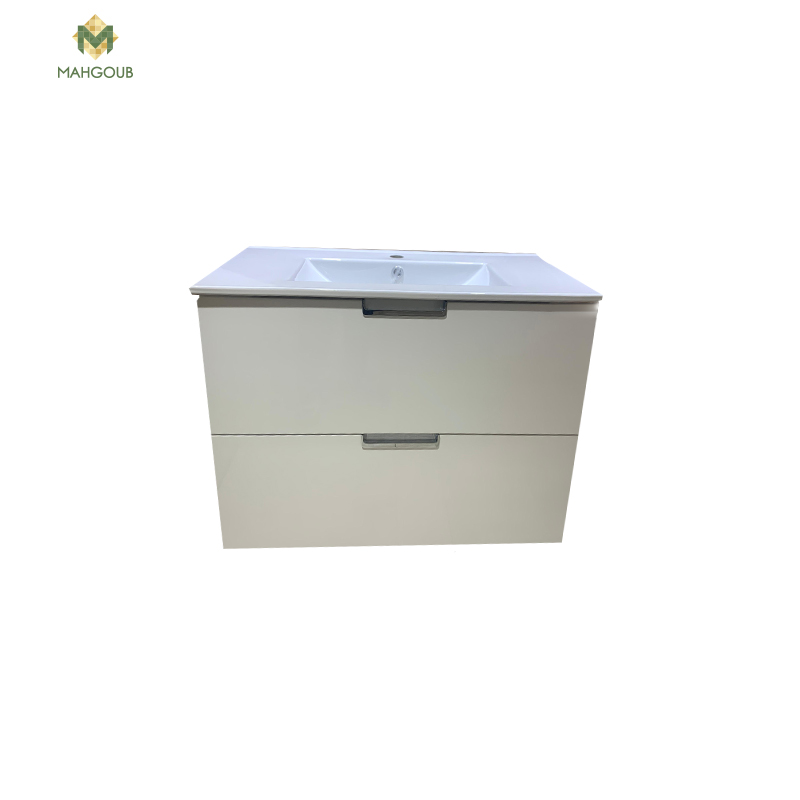 Unit sonia 80 cm with basin and drawer white 181360-162369 image number 1