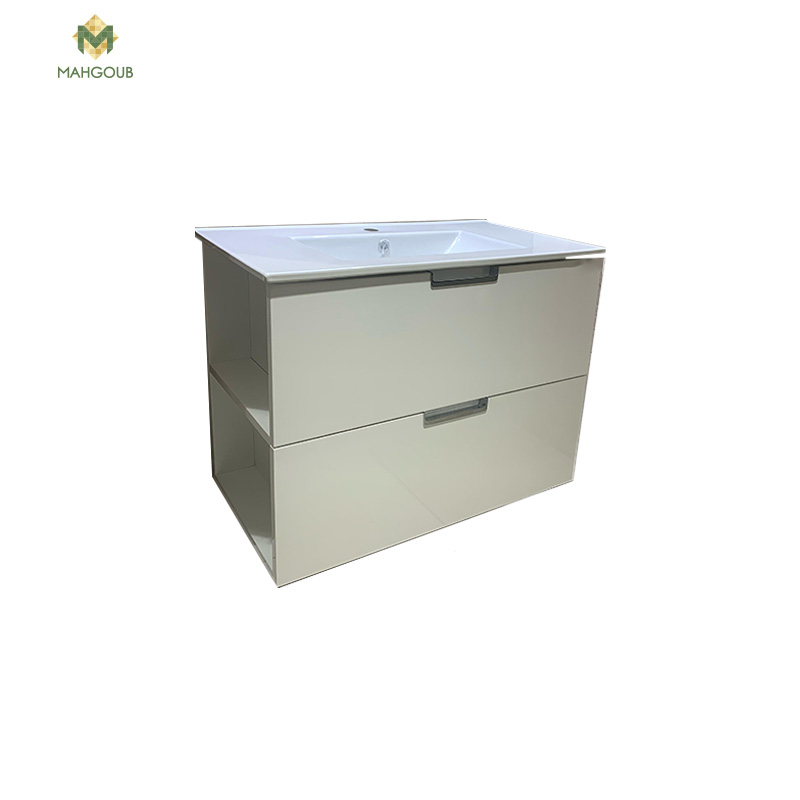 Unit sonia 80 cm with basin and drawer white 181360-162369 image number 0
