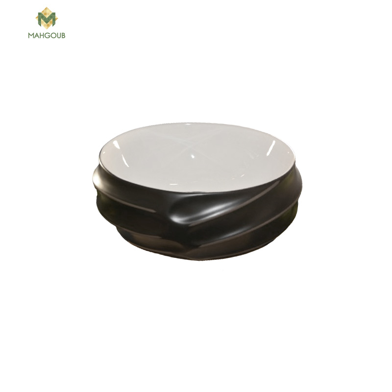 حوض ديكور 38.5*45.5 سم بيضاوى مضلع ابيض * اسود AH-18 image number 0