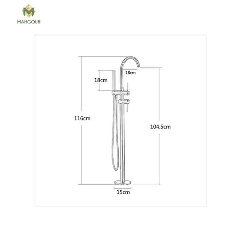 Floor standing bath shower mixer pureveda with shower hand rose gold fs-01 image number 1