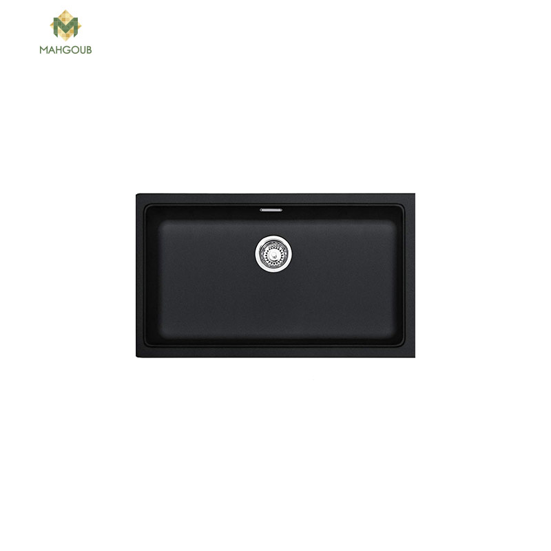 Granite kitchen sink franke 46x80 cm with popup wast and overflow black 125.0250.193 image number 0