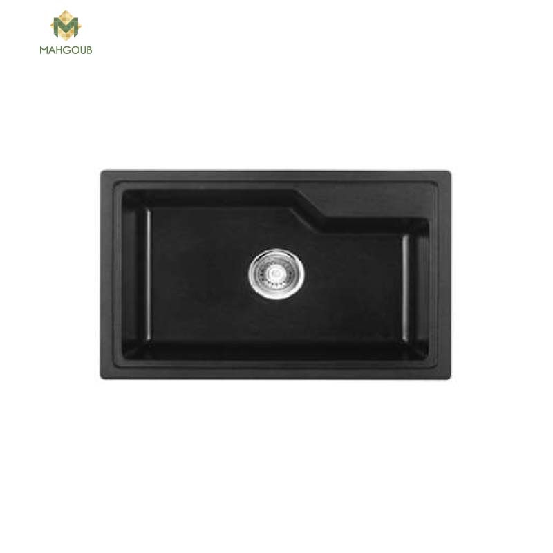 Granite kitchen sink infinity with 1 slot 45x68 cm black gra-009