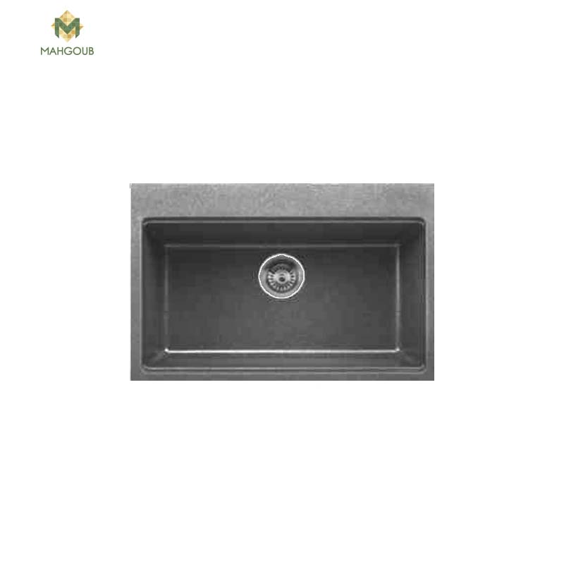 Granite kitchen sink infinity with 1 slot 46x68 cm dark grey gra-008 image number 0