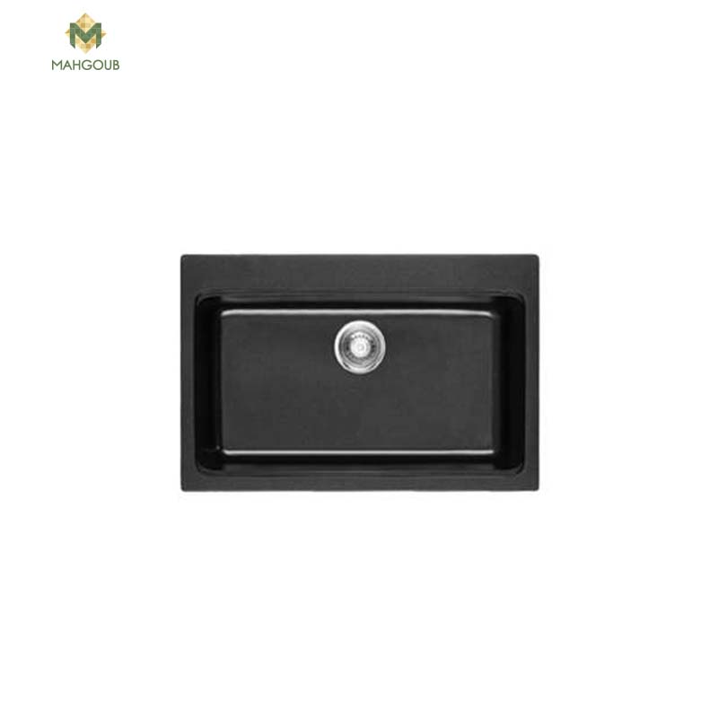 Granite kitchen sink infinity with 1 slot 48x76 cm black gra-006